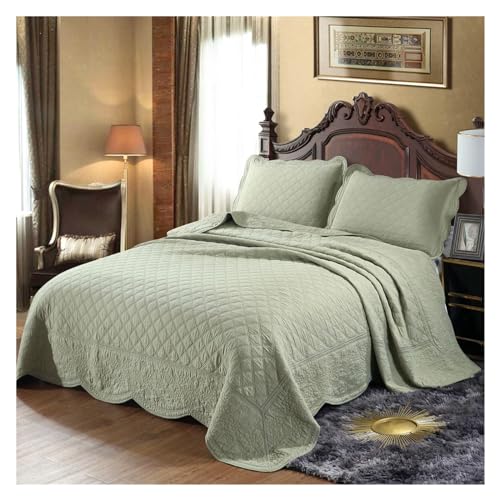 3pcs Cotton Bedspread Set with Quilt & Coverlet