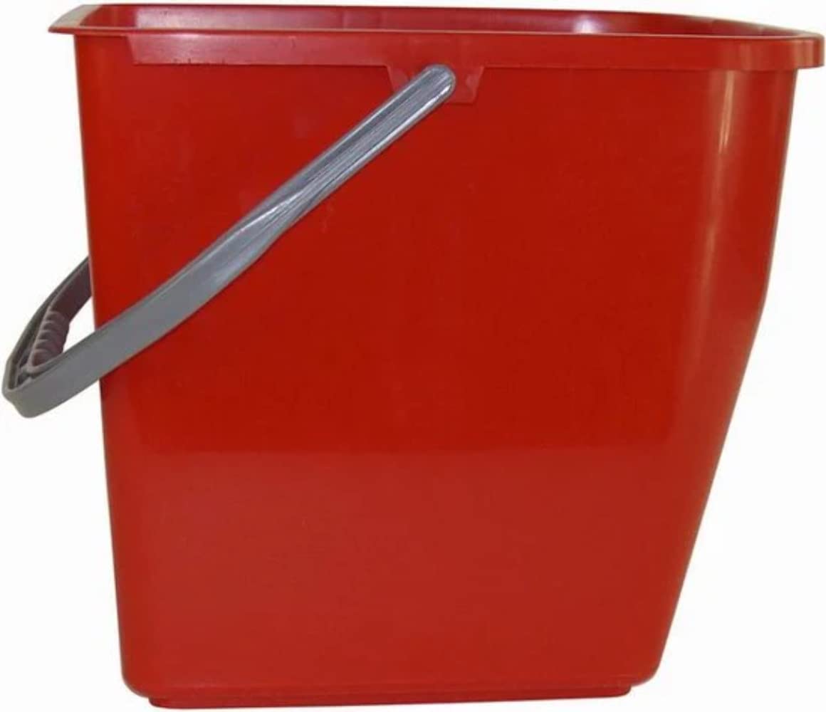 Secchio Per Pulizie Rolemmers 25 Litri Rosso - Quadrato Per Carrello, Con Scala Di Misura