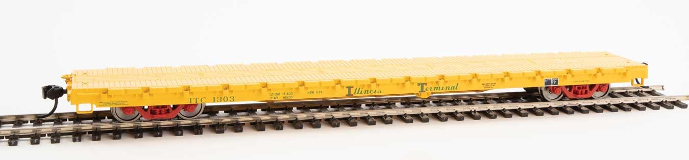 Walthers Mainline 910-5367 HO Scale 60' Pullman-Standard Flatcar - Ready to Run - Illinois Terminal #1303