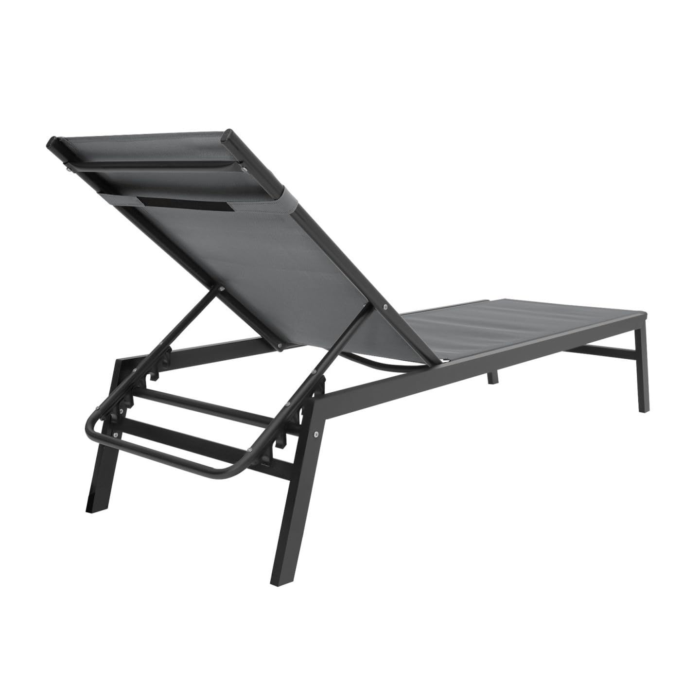IDMarket - Juego de 2 tumbonas de jardín reclinables de aluminio Sintra gris antracita y negro