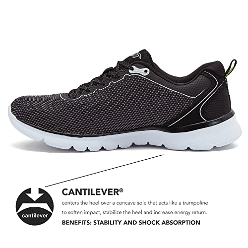 Avia Factor 2.0 Men’s Casual Sneakers - Lifestyle Athletic Shoes For Men With Memory Foam - Black/Silver Grey, 8.5 Medium #TOP3