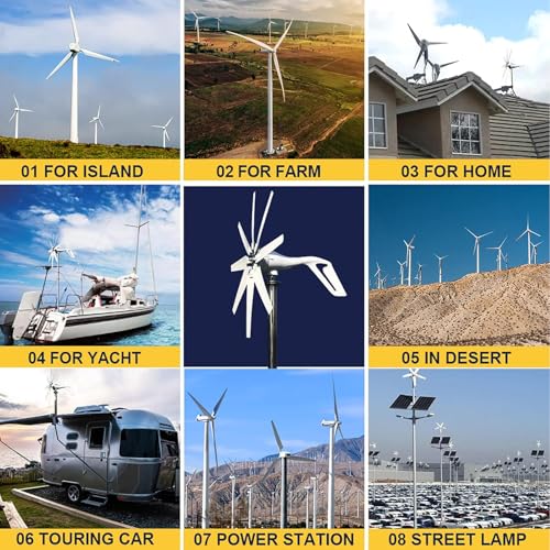 Windkraftanlage, 3000-W-Windkraftanlage – Kompaktes 12-V-Heimwindmühlen- und Solar-Hybrid-Kraftwerk für effiziente, erneuerbare Energielösungen, nachhaltige Energiequelle für netzunabhängige