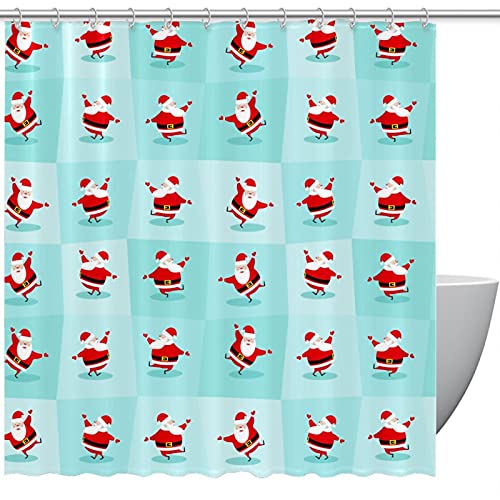 Rideau de douche Père Noël imperméable pour éviter les projections d'eau au sol - 2