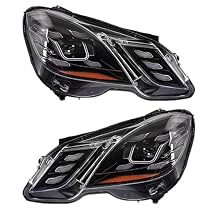 مصباح أمامي LED للسيارة متوافق مع مرسيدس بنز W212 2009-2013 E Class E200 E300 LED تصميم ترقية مجموعة المصابيح الأمامية التلقائية Bicofal