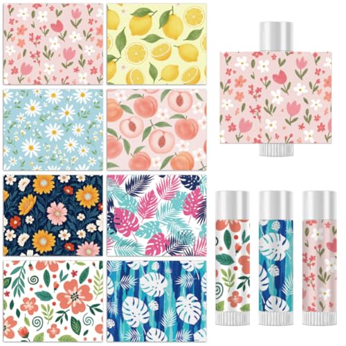 Peacoblue Étiquettes chapstick floral fruits motif