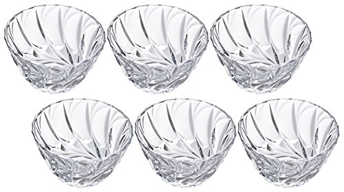 Aderia 168 Glass Bowl, Clear, Maximum 4.7 x 2.6 inches (12 x 6.5 cm), Soir, Honey Bean Pot, Set of 6, Made in Japan
