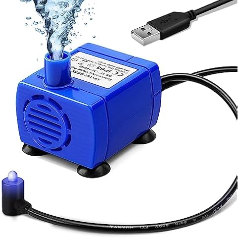 Comsmart Pet Water Fountain Pump, Upgraded Auto Power Off Cat Fountain Pump Replacement, Cat Fountain Water Bowl Inside Replacement Motor DR-DC160 for Pet Drinking Fountain Cat Dog Water Dispenser Cover