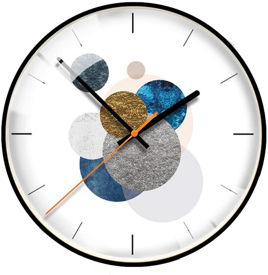 Grande horloge murale en métal et verre de salon contemporain