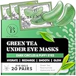 BLOOMORA Green Tea Under Eye Gel Patches (20 Pairs) - - Masks for Puffiness & Dark Circles - Collagen Eye Patches
