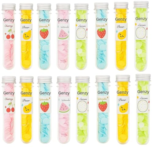 Image of GENZY Paper Soap Sheets 16 Tube Pack | Travel Paper Soap | Portable Hand Wash Soap Strips | Disposable Pocket Soap | Scented Flower Design Tubes | Instant Dissolving Soap Sheets for School, Camping, Outdoor & Travel Essentials for Men, Women & Kids