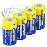 EEMB D Batteries 1.5V Rechargeable D Batteries 5550mWh Rechargeable Lithium D Cell Batteries USB Type C Charging Cable LR20 Replacement Battery for Flashlight - 4 Pack