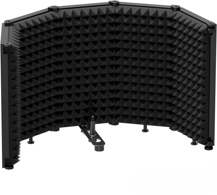 kh Mic Isolation Shield - Portable Vocal Booth Studio Acoustic Sound Shield with Absorbing Foam for Microphone, Ambient Reflection Filter for Home-image-44