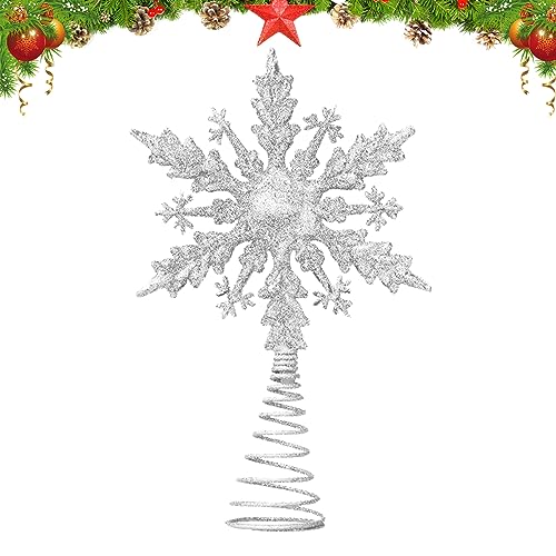 Weihnachtsbaum Stern Spitze 21cm Schneeflocke Christbaumspitze...