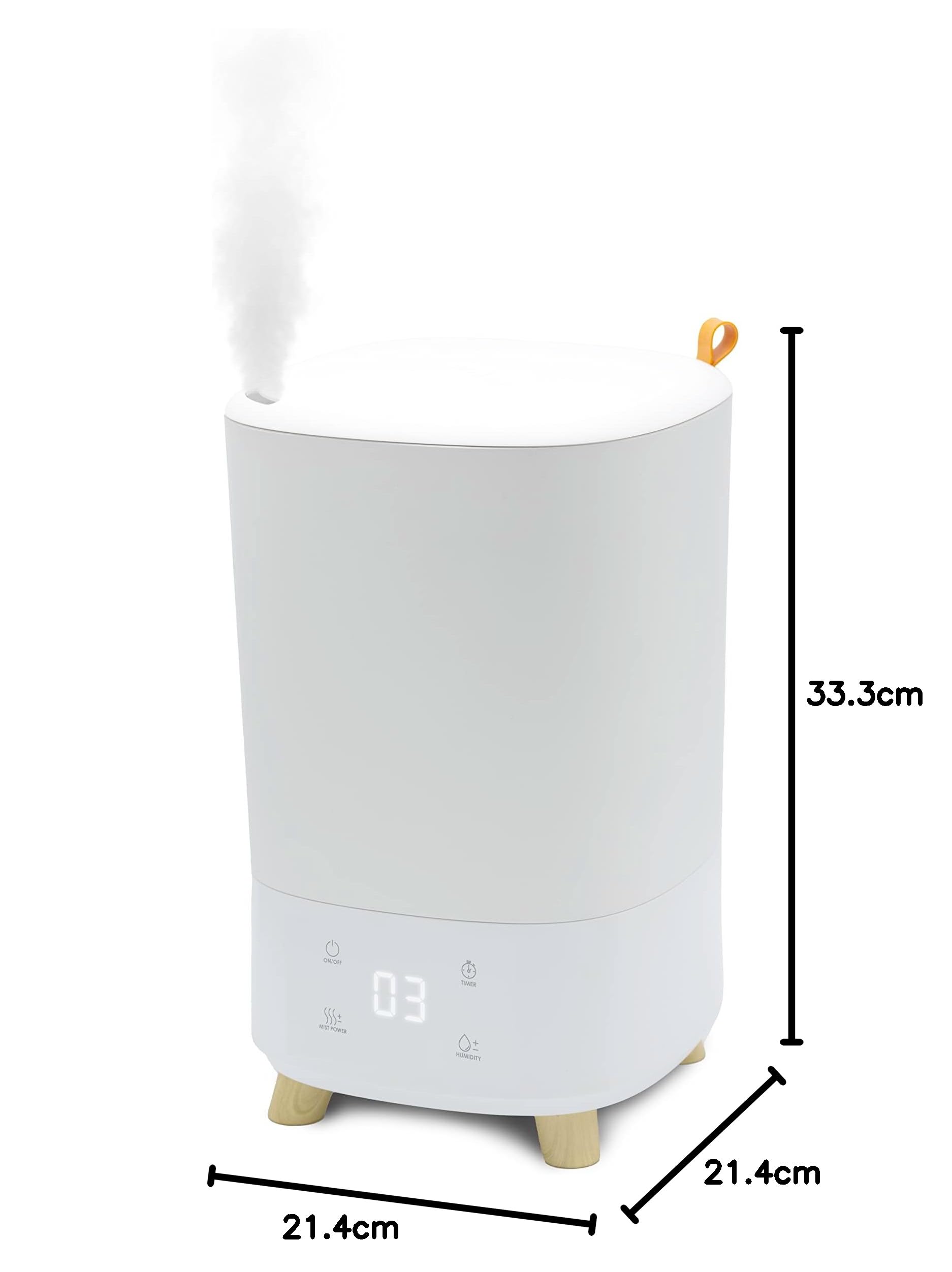 Aire-&me SOLNAN, Humidificador de aire ultrasónico, hasta 30m2, temporizador integrado, Blanco, SOLN0001