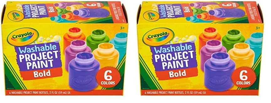 Image of Crayola Washable Kids Paint (6ct), Paint Set for Kids, Assorted Bold Colors, Art Supplies for Kids, Kids Crafts, Nontoxic (Pack of 2)