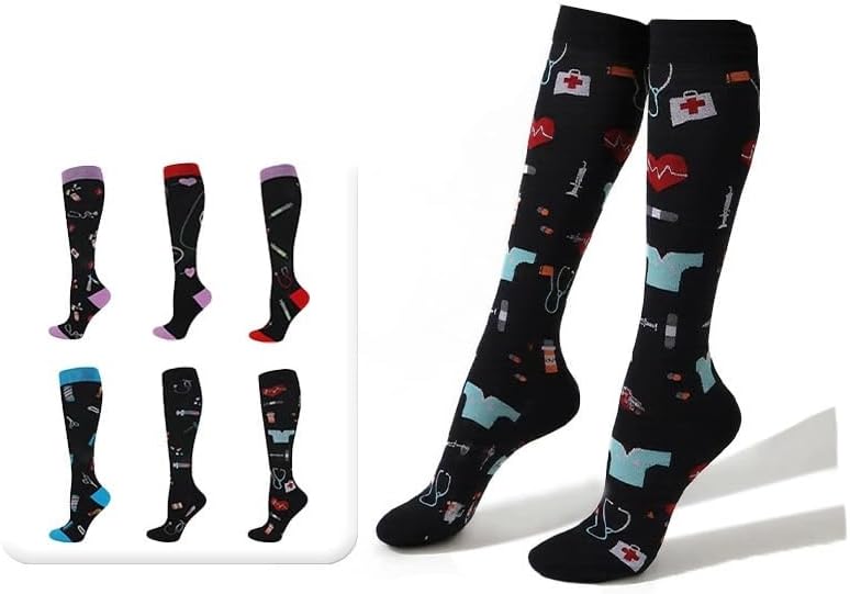 Circulatory Compression High-Knee Short Socks for Women for Running and Traveling