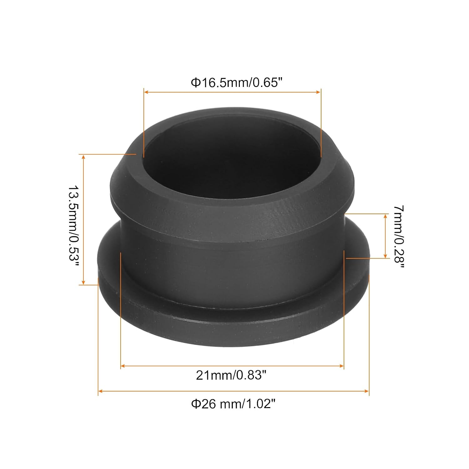 MECCANIXITY 4Pcs Snap Rubber Grommet Plug Mount Dia 21mm ID 16.5mm Seal Anti-Scratch for Electrical Box Cable Pipe Black
