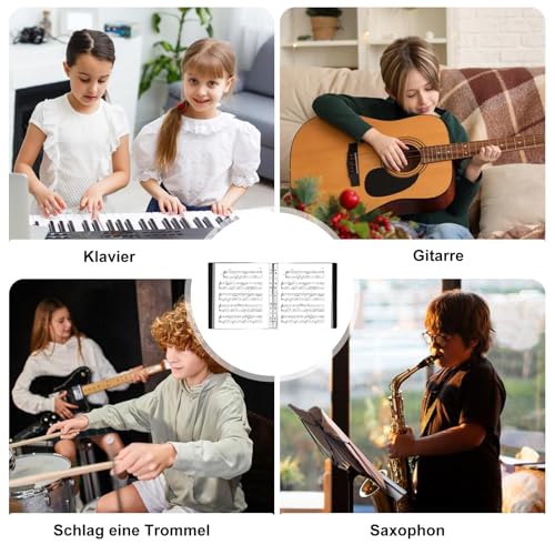 A4 Notenmappe für Notenblätter, Music Sheet Chormappe A4 Ringbuch 70 Taschen/140 Seiten Wasserdicht Präsentationsmappe für Musikpartitur Klavier Gitarre Violine