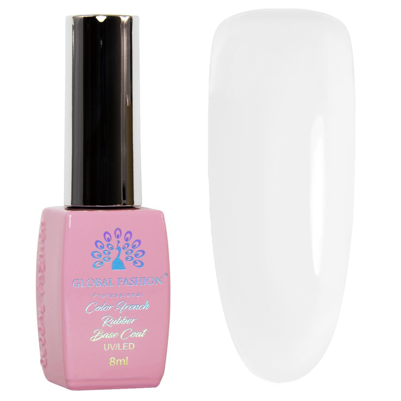 Color French Base Coat for Gel Polish - Global Fashion | Long-lasting, Durable, Professional Manicure - Milky Rubber Base