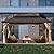 Domi 12' x 16' Hardtop Gazebo Permanent Metal Gazebo with Galvanized Steel Double Roof, Curtains and Netting for Party, Wedding, Outdoor Dining, Patio, Backyard, Brown
