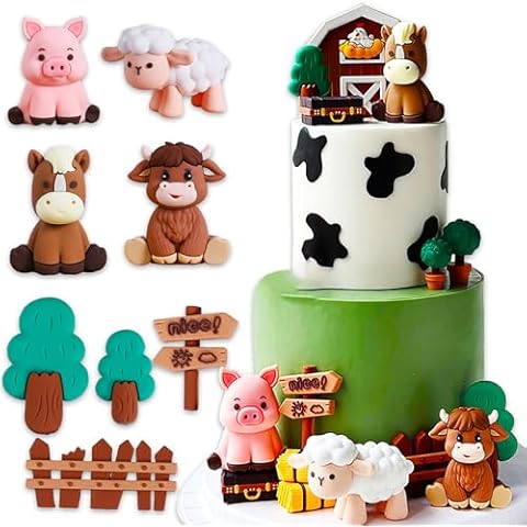 JeVenis Farm Animal Cake Decoration Set Cover