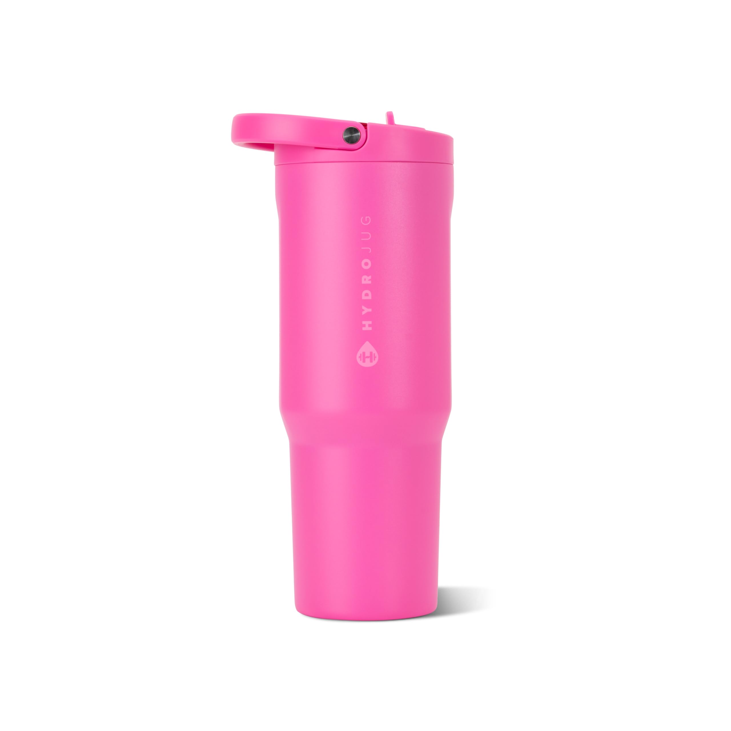 HydroJug Sport - Stainless Steel Tumbler with Straw, Vacuum Insulated, 40oz Leakproof Water Bottle, Ergonomic Design, Reusable, Dishwasher Safe, Rubber Base, Durable for Gym or Outdoors, Razzle