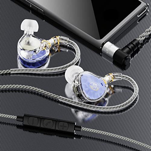 Image of BASN ASONE 14.2mm Planar Diaphragm Driver in-Ear Monitors Earphone with Two Detachable MMCX Cables for Musicians Drummers Bass Players Singers (Blue)