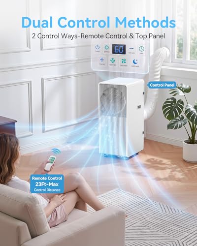 Image of 14,000 BTU Portable Air Conditioner Cools Up to 700 Sq.Ft, 5-in-1 Portable AC Unit with Cool, Fan, Dehumidifier, Sleep, 24H Timer,LED Display & Remote Window Kit for Bedroom Dorms Apartment