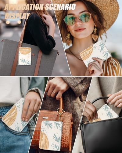 Image of Credit Card Holder, RFID-Blocking Slim Wallet, Orange leaves | Stylish RFID-Blocking Women's Slim Wallet Perfect for Business and Everyday Use, Keep Your Belongings Safe and Organized