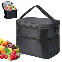 Kühltasche Picknicktasche Faltbar Klein Thermotasche 10l Isoliertasche Lunch Kühlbox Picknick Für Outdoor Picknick Camping Grillfeste Schwarz