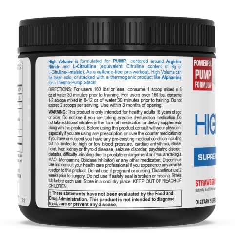 Pescience High Volume Nitric Oxide Booster Pre Workout Powder With L Arginine Nitrate, Strawberry Kiwi, 36 Scoops, Caffeine Free #TOP4