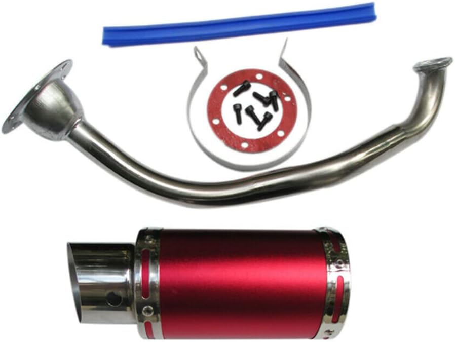 High Performance Exhaust System Muffler for GY6 125cc-150cc 4 Stroke Scooters ATV Go Kart (RED)