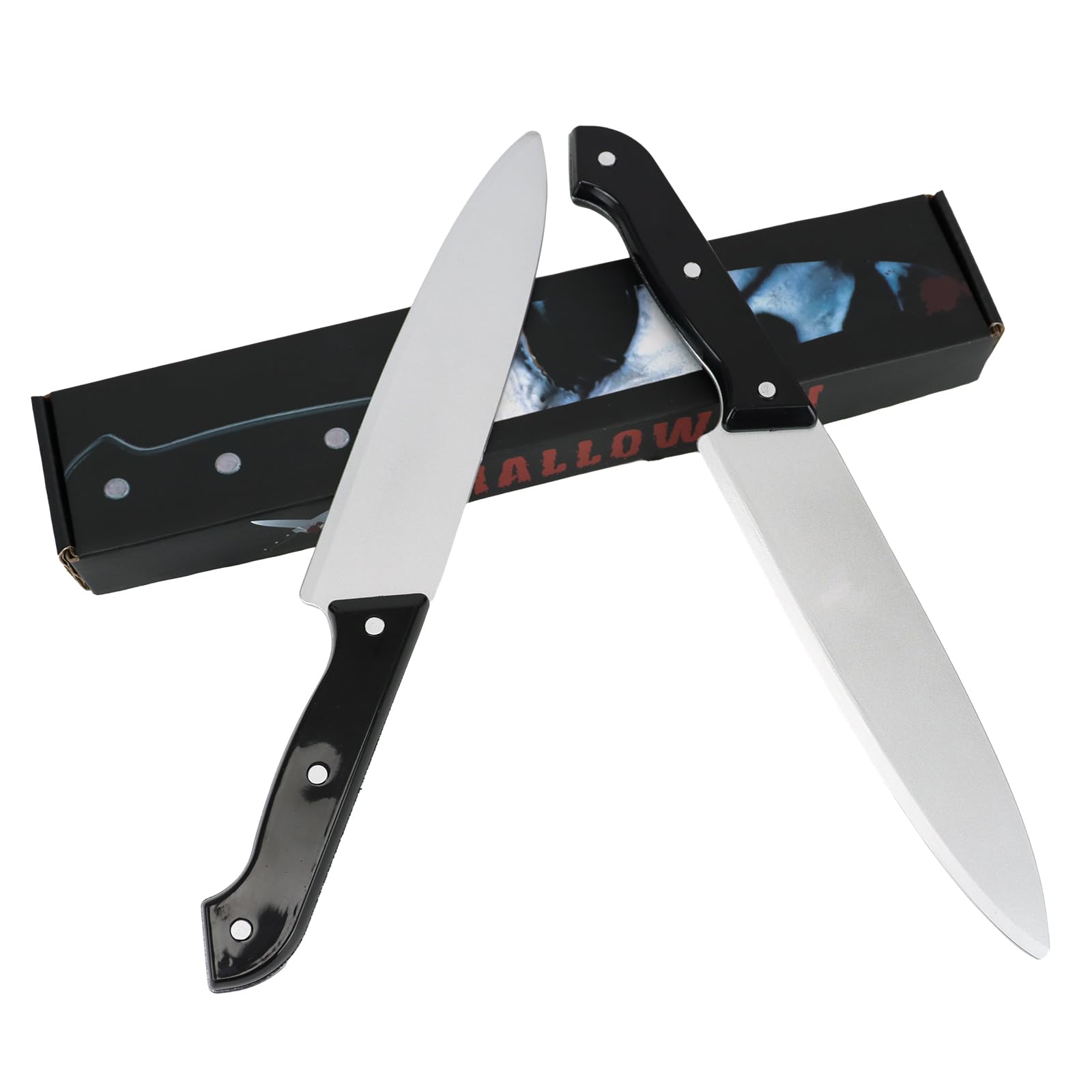 Knife,30cm Long Fake Bloody Knife with Black Handle,Halloween Knife Fancy Dress Prop Accessory