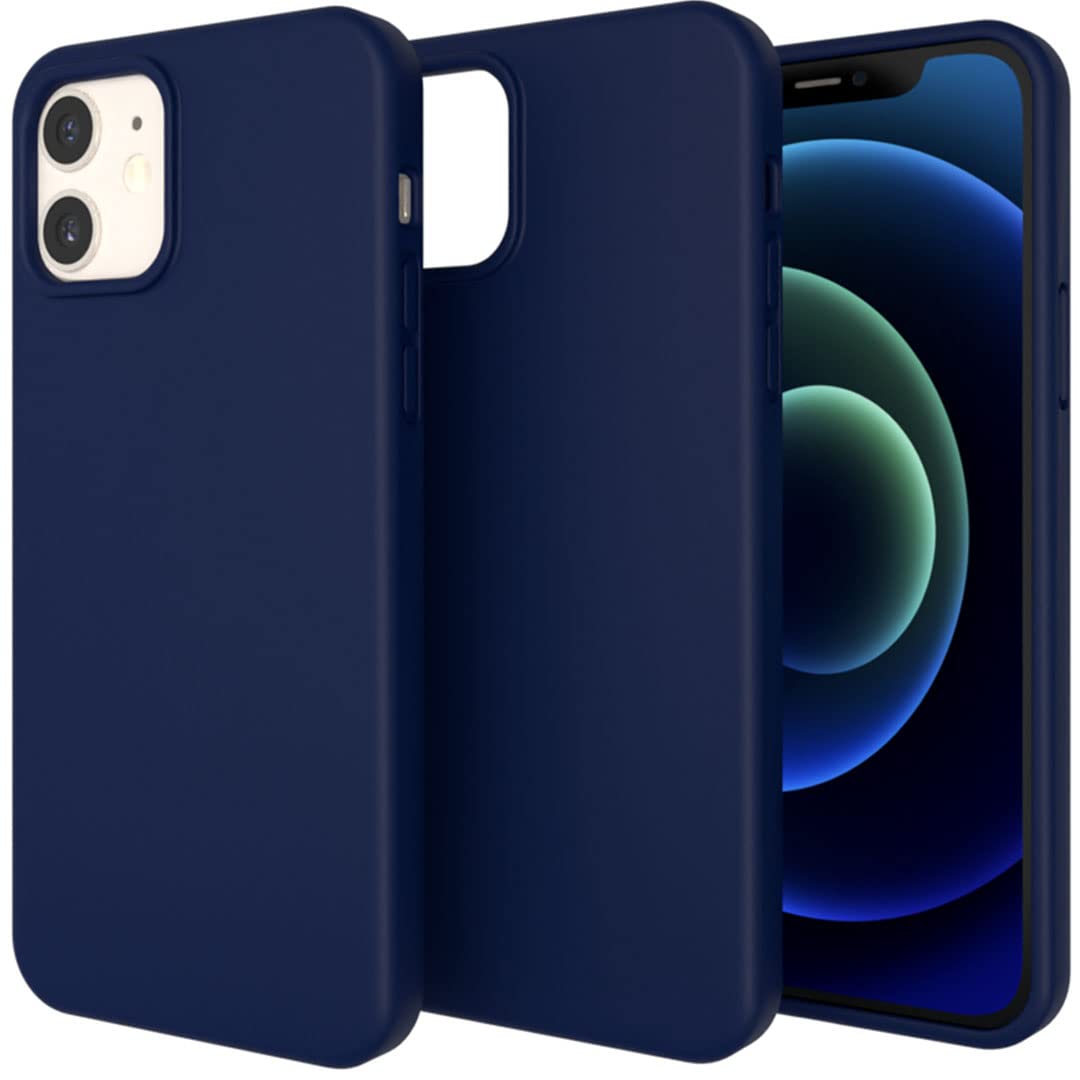 Totem Silicone MagRing Case for iPhone 12/12 Pro Back Cover 10ft Drop Protection Micro Fiber Lining (Silicone | Navy Blue)