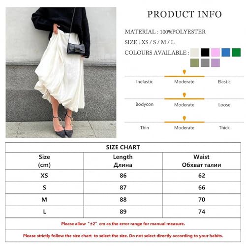 Beige Satin Skirts for Women Elegant High Waist Office Lady Ankle-Length Skirt Casual Loose Skirt Female Clothes2