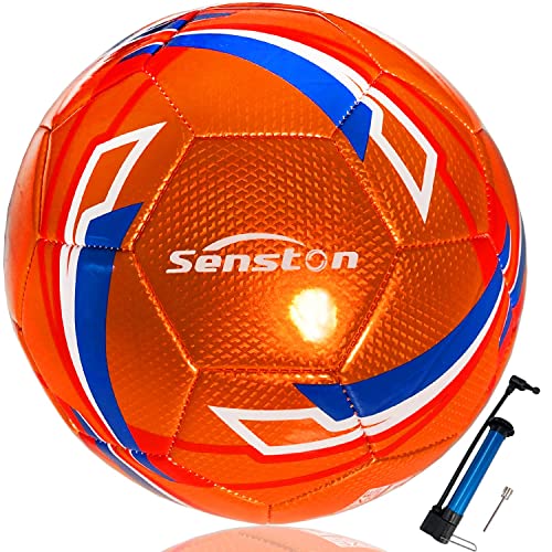Image of Senston Pu Football Match Ball Size 5 Official Training Football Adults And Younth Soccer Ball Futsal,Orange