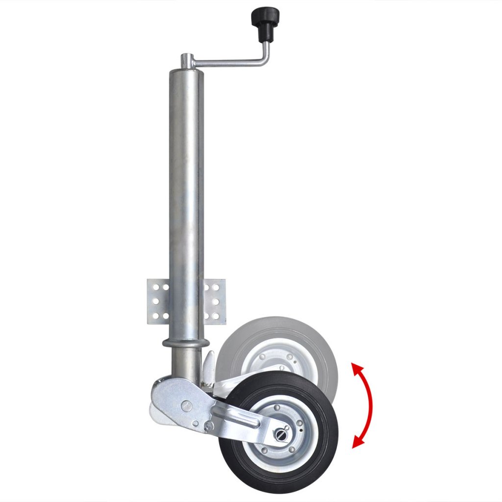 Festnight Klappbar 60 mm Schwerlast Stützrad Anhänger-Stützrad aus Verzinkter Stahl Max. Belastung 400 kg