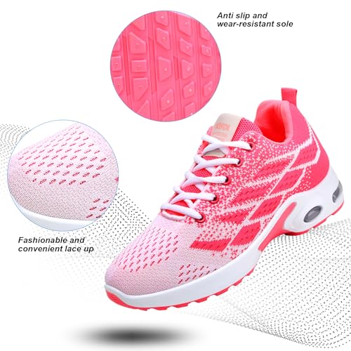Image of Padgene Womens Sneakers Air Cushion Running Shoes Lightweight Tennis Walking Shoes Mesh Breathable Gym Work Fashion Sneakers Athletic Comfortable Casual