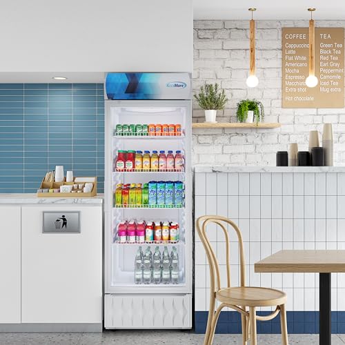 Image of KoolMore KM-MDR-1GD-12CWH 24 in. One-Door Commercial Merchandiser Refrigerator in White,12 cu. ft. ETL Listed for Safety and Sanitation