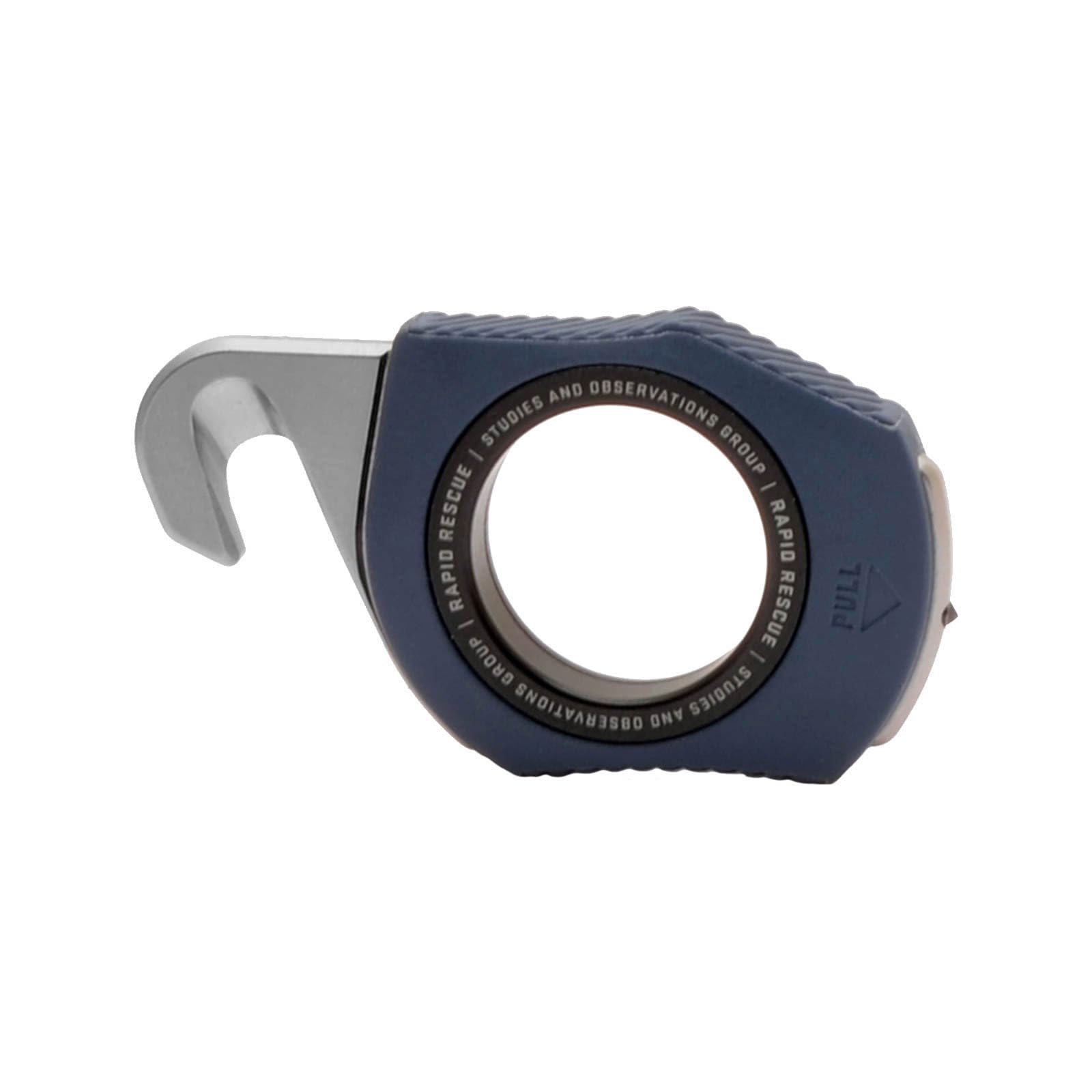 SOG Rapid Rescue Multi-Tool | Stainless Steel Seatbelt Cutter, GRN Handle, Aluminum Pull-Ring, Quick to Deploy from The Sheath, Midnight Blue