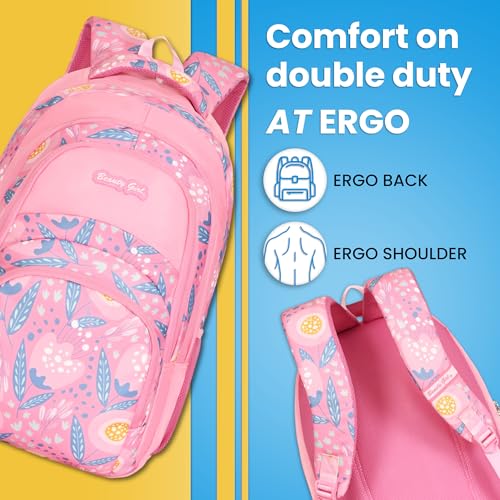 Image of BEAUTY GIRLS BY HOTSHOT FLORAL 1594|SCHOOL BAG|TUTION BAG|COLLEGE BACKPACK|LARGE SIZE|WATER RESISTANT|19 INCH|FOR GIRLS & WOMEN|36 LITERS BACKPACK