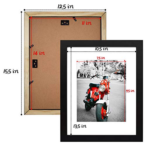 Golden State Art, 28 x 35 cm schwarzer Bilderrahmen aus massivem Kiefernholz und gehärtetem Glas, Display für 20,3 x 25,4 cm große Bilder mit Passepartout oder 28,9 x 35,6 cm große Bilder ohne – Bild 7