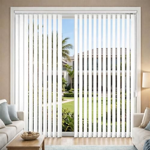 Générique Stores occultants verticaux Blancs pour Portes coulissantes en Verre, Panneaux de 160, 180, 200, 210, 230 et 250 cm, Stores verticaux sans Cordon...