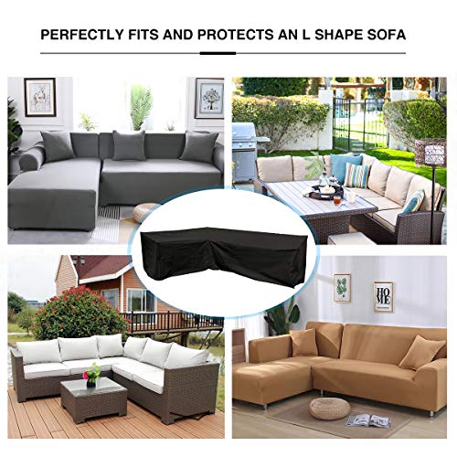 Gemitto Patio Sofa Cover Outdoor Sectional Furniture Cover Waterproof Garden Couch Cover L Shaped 420d Sofa Cover Short Left Wing Long Right Wing Buy Online In South Africa At Desertcart