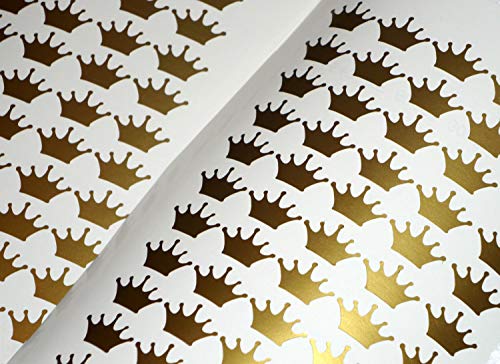 50 Crown Stickers, Vinyl Crowns, Many Colors Available, Princess Party Decor, Birthday Crowns, Gift Favor Stickers, Pink Crowns, Gold Crowns