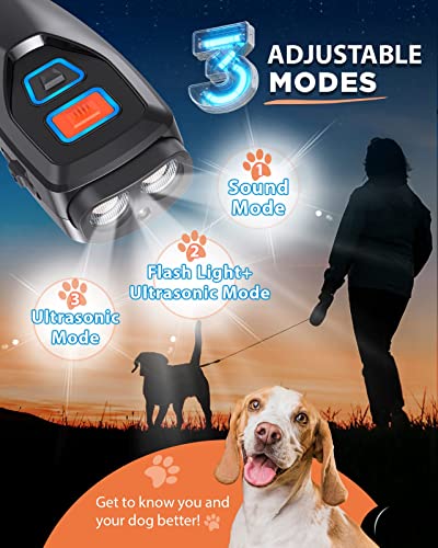 Professional Dog Barking Control Devices With Dual Sensor Safe For Human & Dogs, Rechargeable Anti Barking Device With 3 Dog Training Modes, 16.5Ft Dog Whistle To Stop Barking Neighbors Dog #TOP5