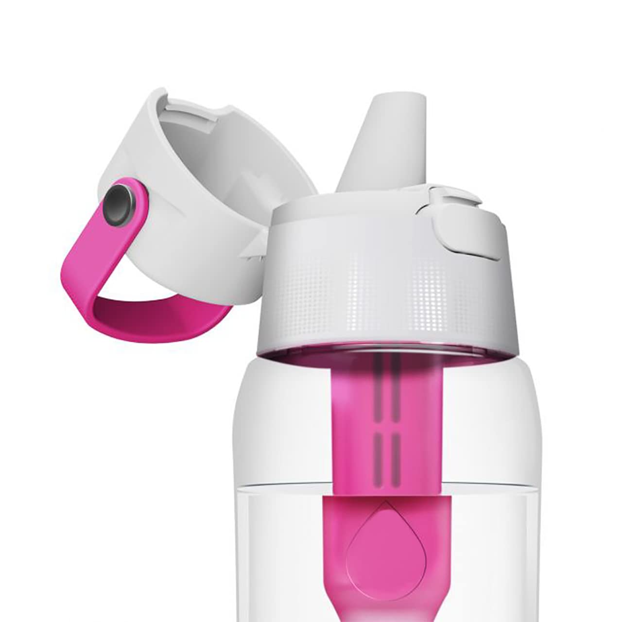PearlCo Solid, borraccia con filtro dell'acqua, 0,7 litri (antracite), senza BPA, per scuola, sport, acqua, bambini, in viaggio