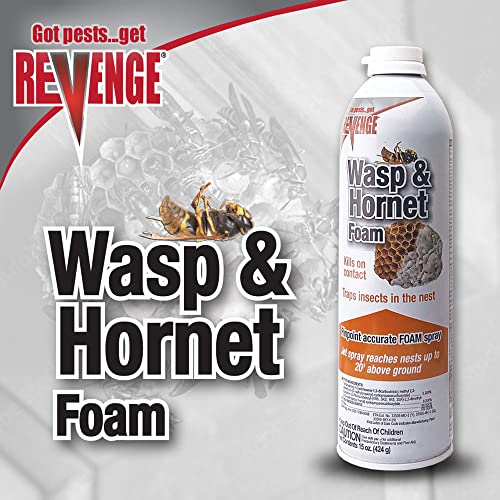 REVENGE Wasp & Hornet Killer Foam, 15 oz Ready-to-Use Aerosol Spray, Kills on Contact Indoors and Outdoors, Reaches High Nests - image 5