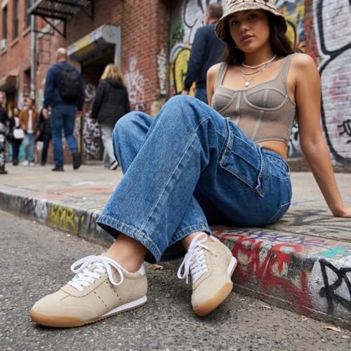 Image of CUSHIONAIRE Topcat Genuine Leather Suede Sneakers for Women, Lightweight Everyday Casual Womens Shoes with Retro Style and Cushioned Comfort