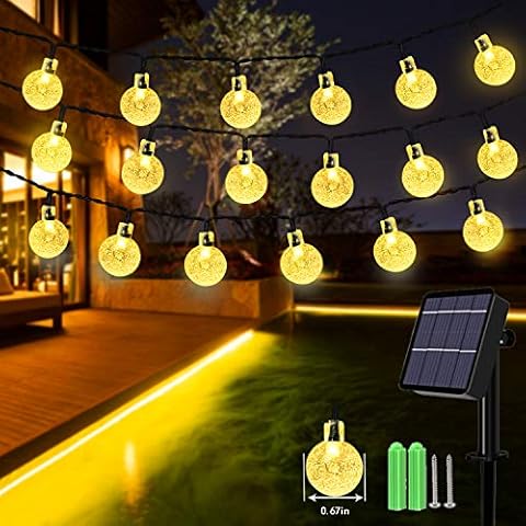 Unihoh 59Ft Solar String Lights with 100 LEDs Cover